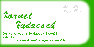 kornel hudacsek business card